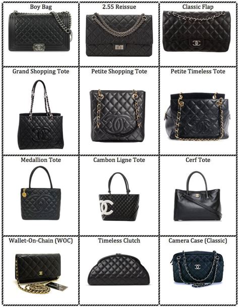 chanel handbag names|different types of chanel bags.